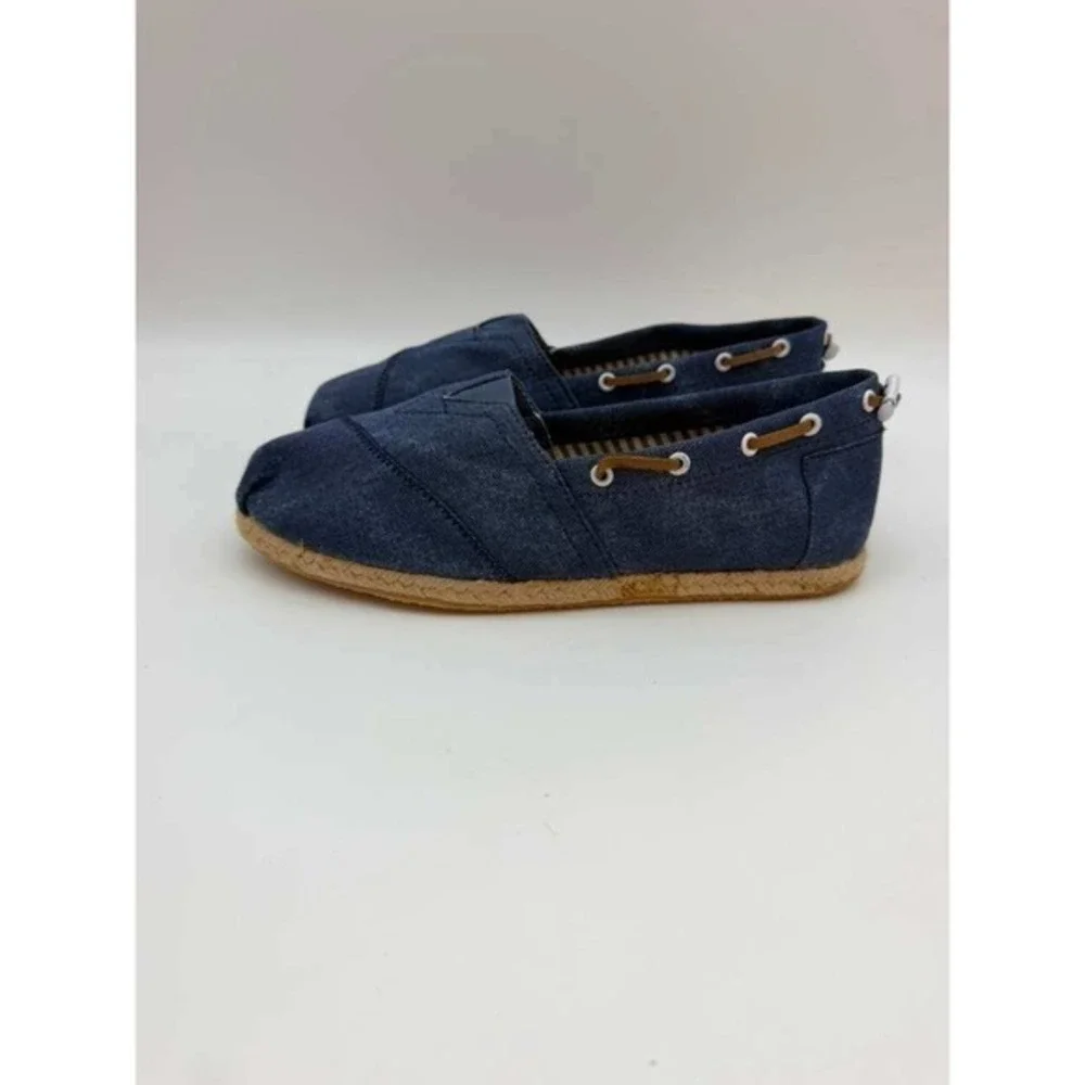 Slip-On Canvas Espadrille‎ Shoes Lightweight Flat Women - Blue - Size 38 US 7.5